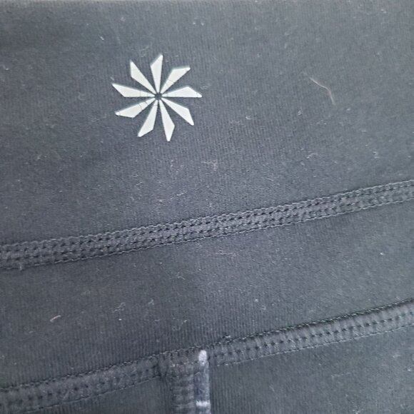 ATHLETA Womens leggings sz s flare connect capri gray black marble compression - Picture 11 of 11